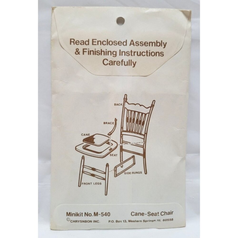 Chrysnbon Cane-Seat Chair Vintage Minikit No M-540 Heritage In Miniatures - Picture 2 of 2